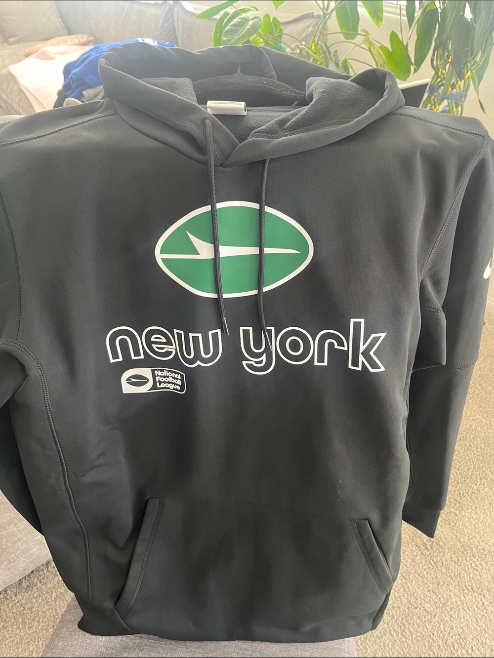 New York Jets Graphic Hoodie - Black with Green Logo